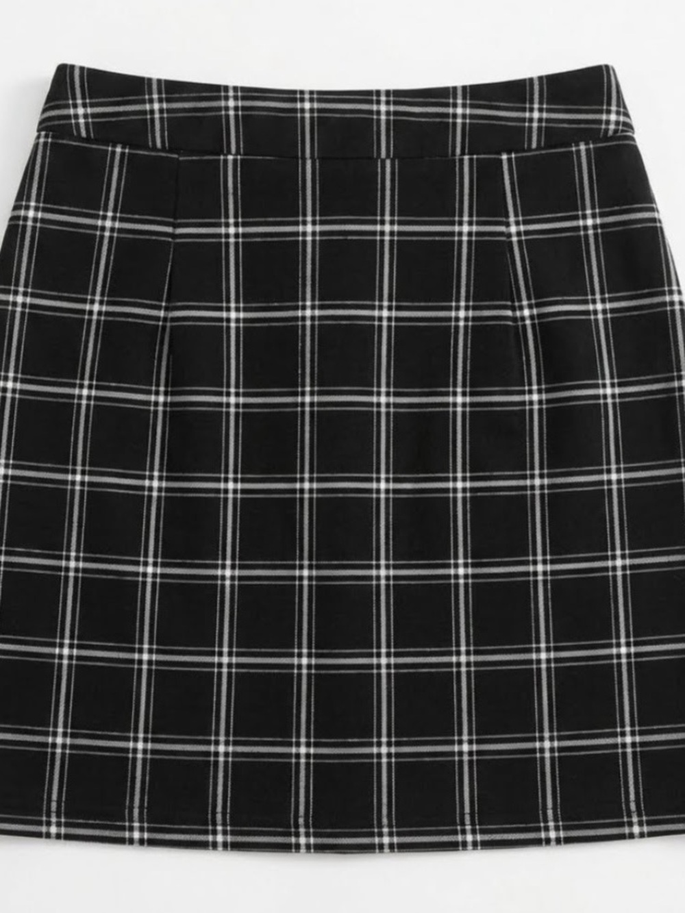 Garage Black Plaid Mini Skirt with back Zip